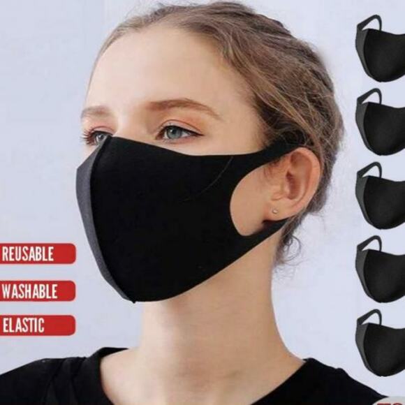 10 Black Face Masks ~ One Size Fits Most, RETAIL $25 - Picture 3 of 6